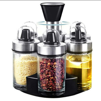 Set de frasco de vidro sem chumbo de especiarias Material de aço inoxidável de design espesso Capacidade 1,5 kg