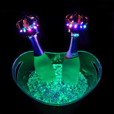 Clube de festas Hotel Recipiente de bebidas de plástico acrílico Logotipo personalizado Balde de gelo acrílico LED