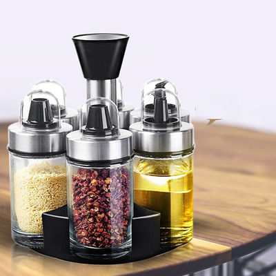 Set de frasco de vidro sem chumbo de especiarias Material de aço inoxidável de design espesso Capacidade 1,5 kg