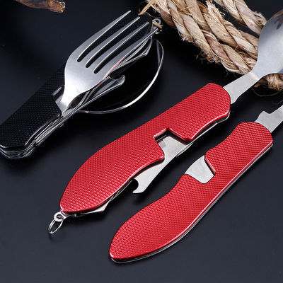Conjunto de utensílios de acampamento dobráveis de aço inoxidável