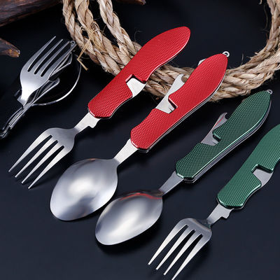 Conjunto de utensílios de acampamento dobráveis de aço inoxidável