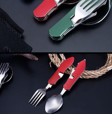 Conjunto de utensílios de acampamento dobráveis de aço inoxidável
