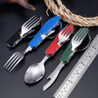 Conjunto de utensílios de acampamento dobráveis de aço inoxidável