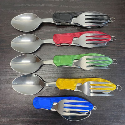 Conjunto de utensílios de acampamento dobráveis de aço inoxidável