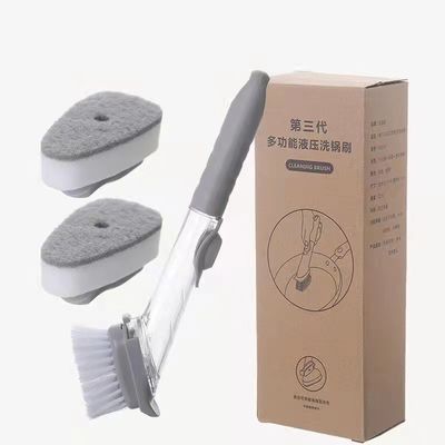 3 Cabeças de limpeza substituíveis Espuma de sabão PP TPR Bristle Esfregão de lavar louça