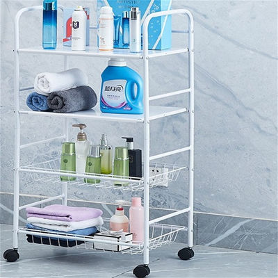 Organizador de armazenamento de cozinha de rack não dobrável de nível 5 com design de rolamento rotativo estável