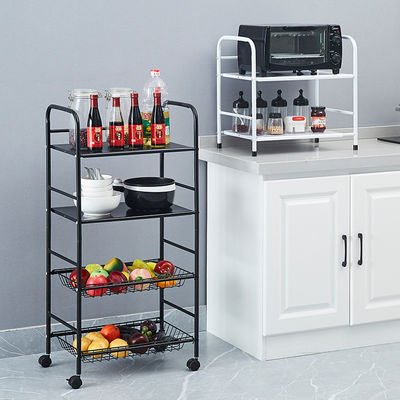Organizador de armazenamento de cozinha de rack não dobrável de nível 5 com design de rolamento rotativo estável