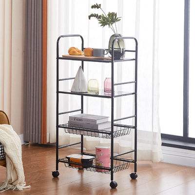 Organizador de armazenamento de cozinha de rack não dobrável de nível 5 com design de rolamento rotativo estável