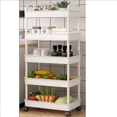 Organizador de vegetais de cozinha giratório multifuncional de 5 níveis com carrinho portátil