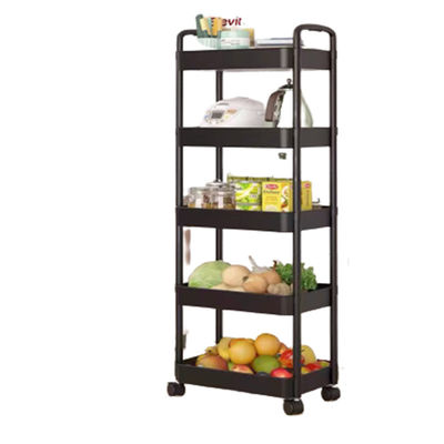 Organizador de vegetais de cozinha giratório multifuncional de 5 níveis com carrinho portátil