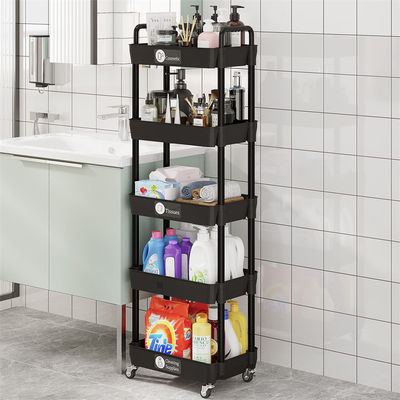 Organizador de vegetais de cozinha giratório multifuncional de 5 níveis com carrinho portátil