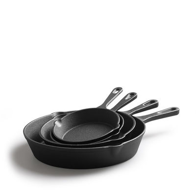 Caixa de ferro fundido 9-30cm Skillet pré-sazão para ambas as necessidades de cozinha exterior interior