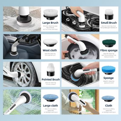 2024 Upgraded 9 em 1 Brush de limpeza elétrica recarregável portátil sustentável e fácil