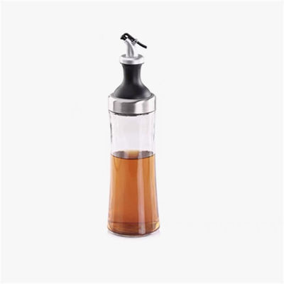 Conjunto de frascos de óleo de vidro de alto borosilicato para uso doméstico com boca curva e medição de controle de óleo