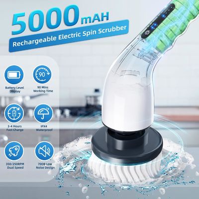 9 Cabeças de escova substituiveis Escovador elétrico de rotação com alça desmontável ajustável