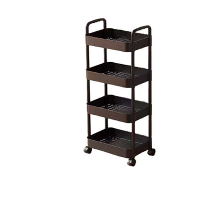 Prateleira de cozinha organizador quadrado giratório 4 camadas preto armazenamento doméstico rack cesta de carrinho de carrinho