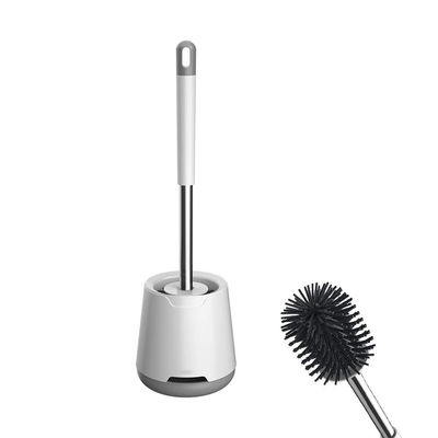 TPR Pintura de limpeza de plástico redonda Toilet Brush Holder Set para higiene superior de banheiro