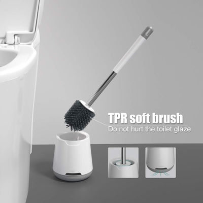 TPR Pintura de limpeza de plástico redonda Toilet Brush Holder Set para higiene superior de banheiro