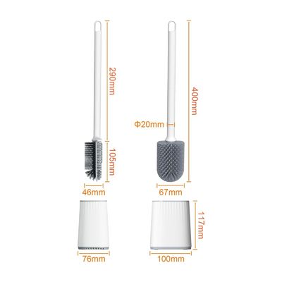 TPR Pintura de limpeza de plástico redonda Toilet Brush Holder Set para higiene superior de banheiro