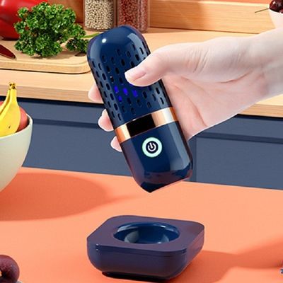 Limpeza de alimentos sem fio de forma de cápsula de forma de bateria para casa pequena Cor azul escuro