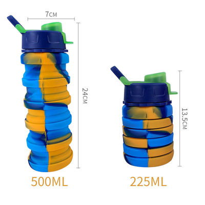 Garrafa de água portátil para fitness e equitação Camuflagem criativa Taça dobrável de silicone