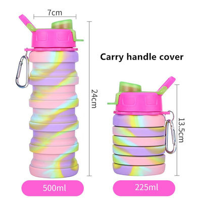 Garrafa de água portátil para fitness e equitação Camuflagem criativa Taça dobrável de silicone