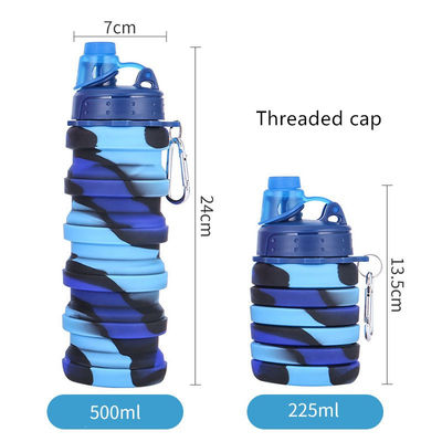 Garrafa de água portátil para fitness e equitação Camuflagem criativa Taça dobrável de silicone