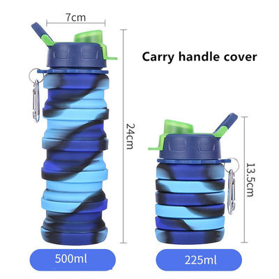 Garrafa de água portátil para fitness e equitação Camuflagem criativa Taça dobrável de silicone