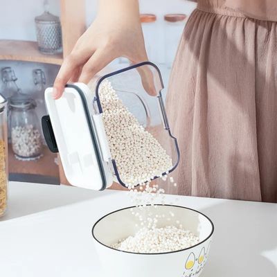 Tipo de cozinha em pé PET plástico recipientes de armazenamento de alimentos transparente hermético 4pc conjunto