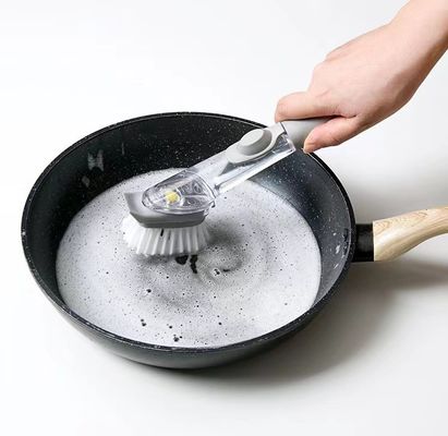 Ferramentas de cozinha escovas de limpeza 2 em 1 Escovinha de lavagem de pratos com alça longa e esponja