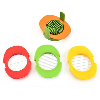 Set de cortador de ovos 3 cortadores para fatias finas Ferramenta de corte manual de ovos fácil de plástico PP com suporte de cortador