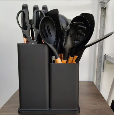 19 Pcs Manopla de madeira Silicone Kitchenware Set para Ferramentas de Cozinha e Restaurante abastecido