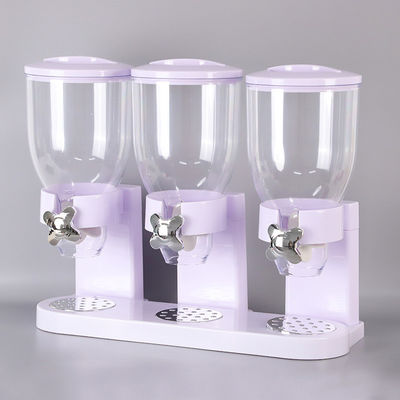 Dispensador de cereais de copos duplos 2L Dispensador de alimentos secos