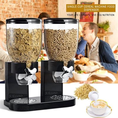 Dispensador de cereais de copos duplos 2L Dispensador de alimentos secos