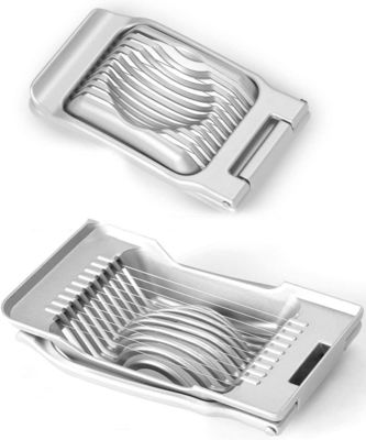 Ferramentas de cozinha em estoque Cortador de ovos de metal portátil Ferramenta de corte de ovos de aço inoxidável para ovos cozidos