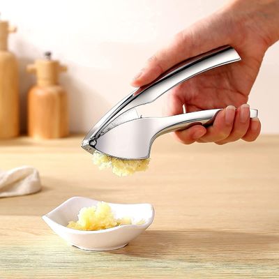Pressão manual de alho de aço inoxidável de liga de zinco Pressão manual para ferramentas de cozinha