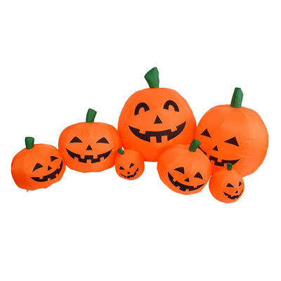 2.2m Long Outdoor Indoor Halloween inflável abóboras Decorações com luzes LED