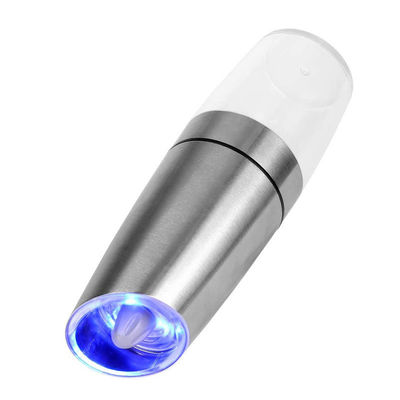 Moinho Elétrico de Gravidade de Aço Inoxidável Pimenta e Moedor de Sal Conjunto com Luz LED
