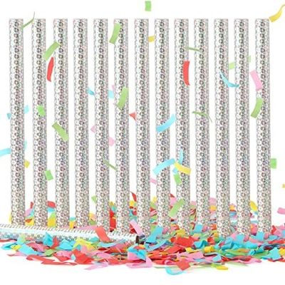 Bastões de confeti de casamento coloridos e biodegradáveis para festas e festivais
