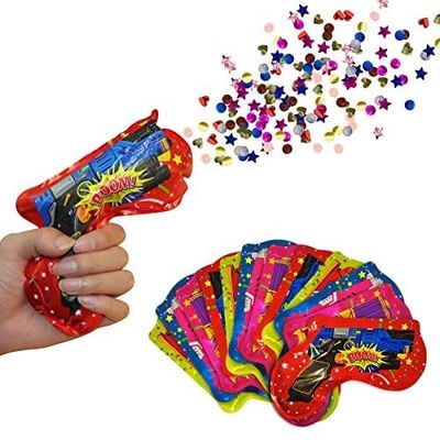 Arma de forma autoinflação inflável confeti arma para festa de aniversário de casamento ano verde