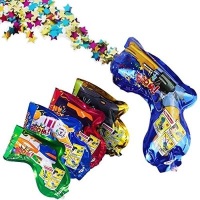 Arma de forma autoinflação inflável confeti arma para festa de aniversário de casamento ano verde