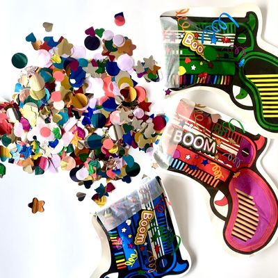 Arma de forma autoinflação inflável confeti arma para festa de aniversário de casamento ano verde
