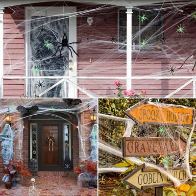 Poliéster Teia de Aranha Fio de Algodão Casa Assombrada Decoração para Halloween Requisitos de Festa