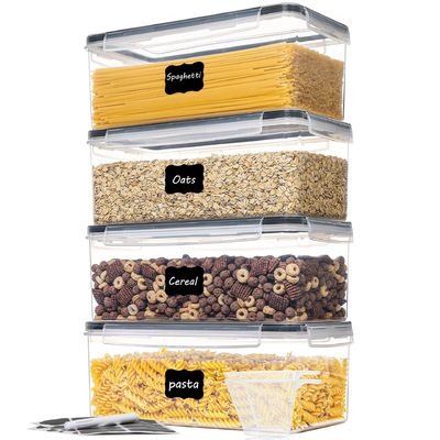 OEM/ODM aceitável 3.2L BPA livre recipientes de plástico para macarrão Cereais de armazenamento 4pack Set