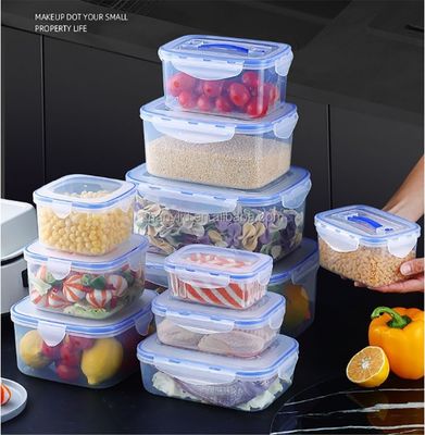 3pcs Caixa de armazenamento de plástico hermético para recipientes de armazenamento de alimentos multifuncionais