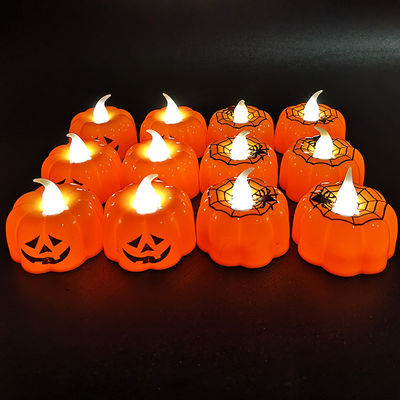 Decorações de Halloween LED Candeeiro de abóbora Luzes noturnas Lâmpadas de candelabro Ornamentos 8 * 12cm