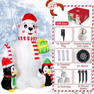 Decorações de festas de poliéster Ornamentações com luzes de Natal LED Papai Noel navidad