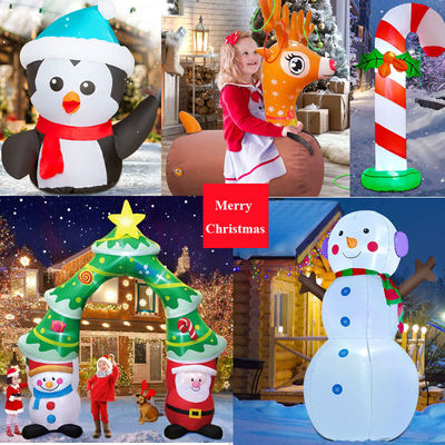 Decorações de festas de poliéster Ornamentações com luzes de Natal LED Papai Noel navidad