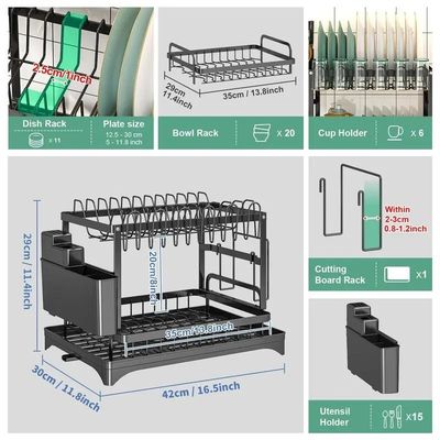 85*32*15cm Rack organizador para secagem sustentável e higiênica de pratos