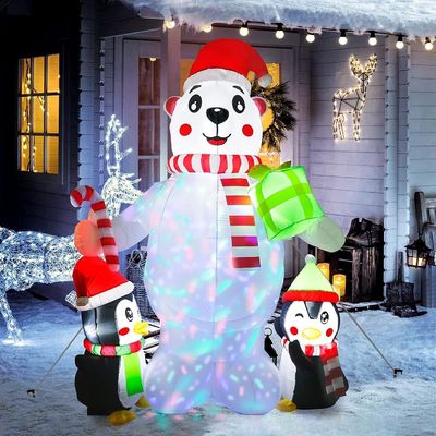 Decorações de Natal de jardim interior e exterior 6ft Natal infláveis Pai Natal com luzes LED verde